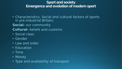 OCR A level PE sport and society 3.1