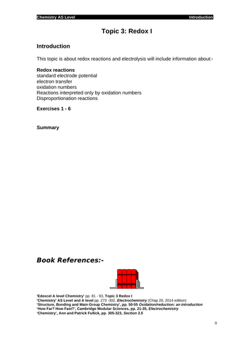 Edexel chemistry Topic 3 Redox I