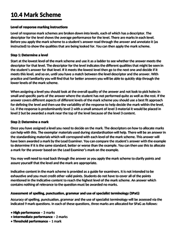 GCSE Unit 1 interim assessment AQA 9-1