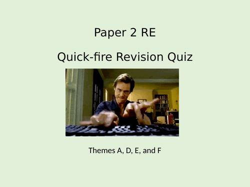 AQA Spec A Religious Studies - GCSE - Emergency Revision Lesson - Paper 2