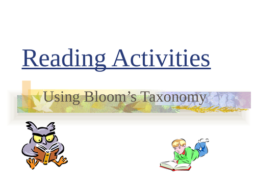 Bloom's Reading Activities