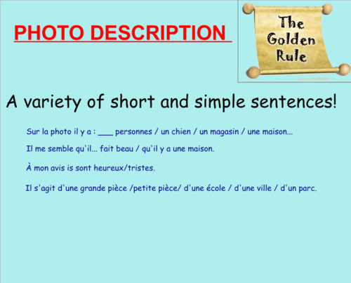 WARM UP lesson for the GCSE Writing exam for Smartboard.