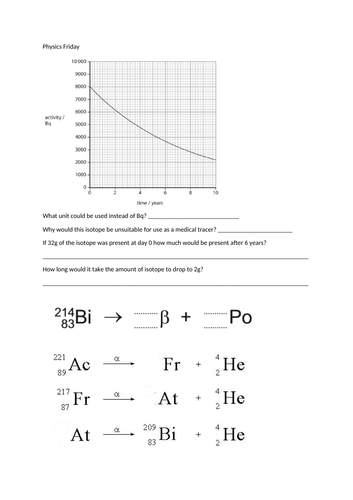 Radioactivity, circuits and calcs AQA 9-1