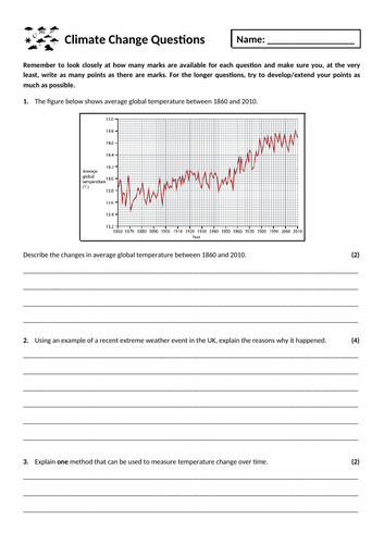 essay questions on climate change