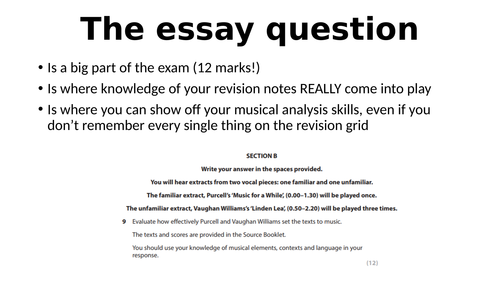 music exam essay questions