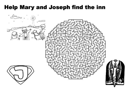 Help Mary and Joseph find the inn maze puzzle