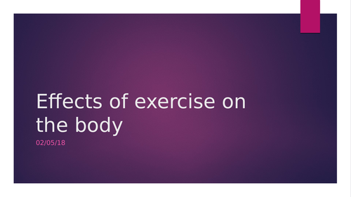 GCSE Revision lesson on the effects of exercise (AQA specification)