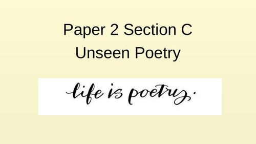 Unseen Poetry Session AQA