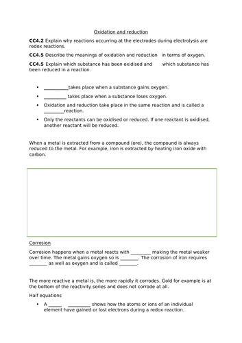 Edexcel CC11-13 chemical changes