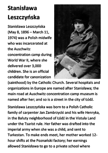 Stanisława Leszczyńska Handout