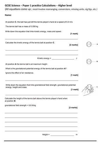 gcse-science-physics-paper-1-calculation-practice-higher-foundation