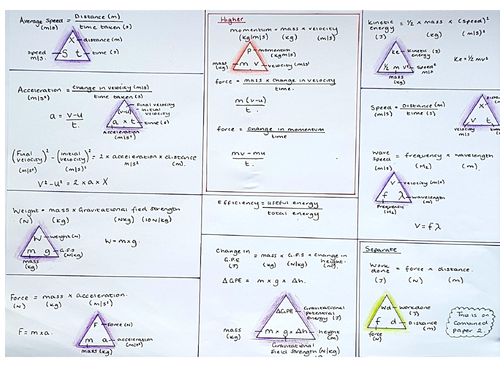 Equations for paper 1 Physics Edexcel
