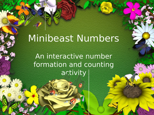 Minibeast numbers activity slides