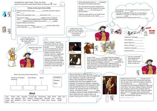 Henry VIII Topic on a page