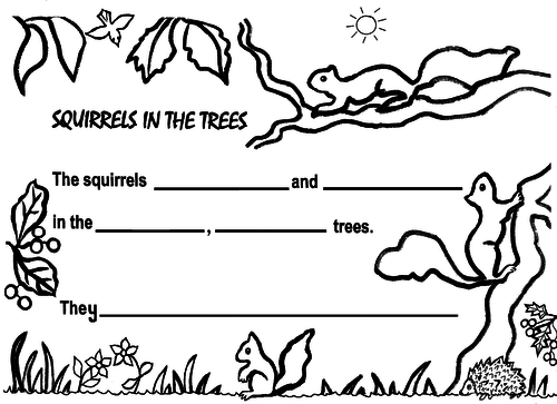 Writing Sheet - Squirrels - KS1,  guided.