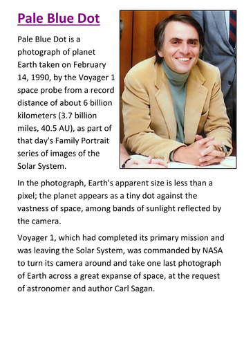 Pale Blue Dot Handout