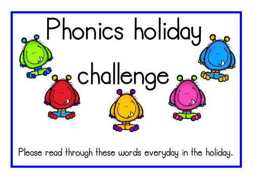 Phonics half term holiday revision