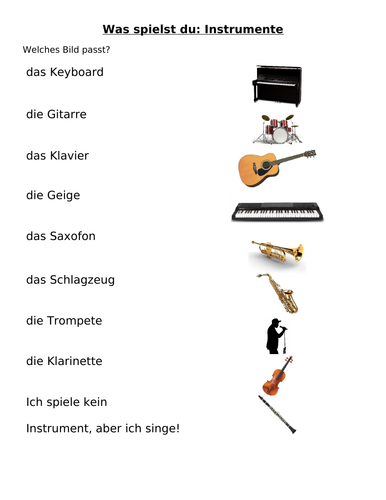 Was Spielst Du? Worksheet
