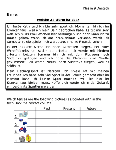 Welche Zeitform ist das? - Gesundheit