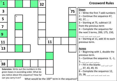 Sequences crossword