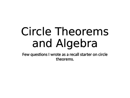 Circle theorem and algebra
