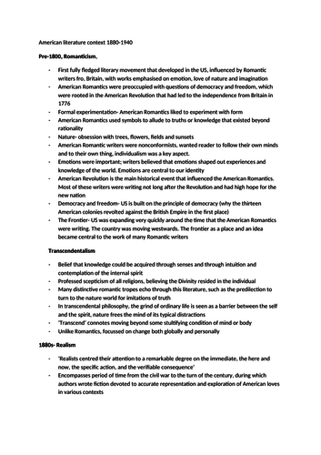 American literature context 1880-1940