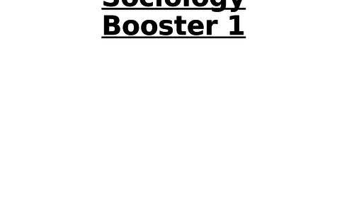 WJEC Sociology GCSE Paper 1 Booster - Section A Focus