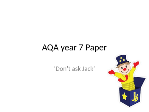 Don't ask Jack ! English Language paper 1 Key stage 3 or Low ability key stage 4