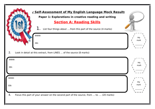 student reading self assessment