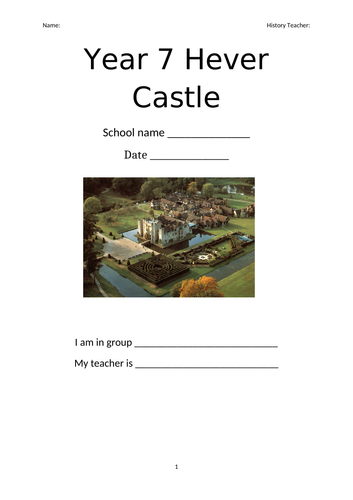Hever Castle workbook