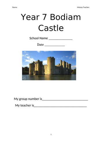 Bodiam castle workbook