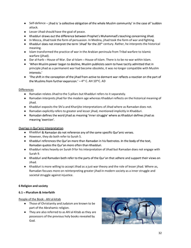 Edexcel A Level Religious Studies ISLAM (2018) Revision Guide Excerpt - Society Pluralism Interfaith