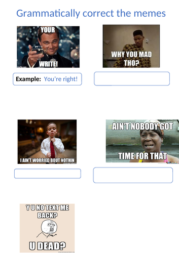 Starters/Activities on grammar
