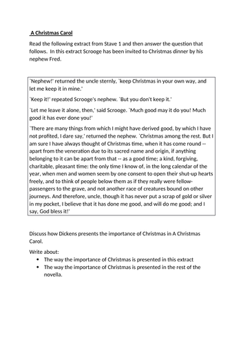 A Christmas Carol AQA Extract Questions