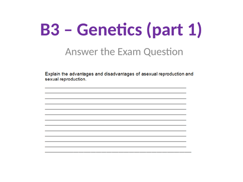B3 Genetics Unit Revision Lesson - Edexcel 9-1 GCSE