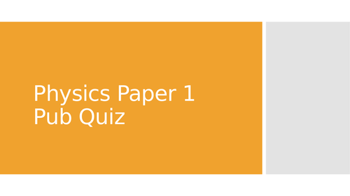 AQA Physics Paper 1 Revision Quiz