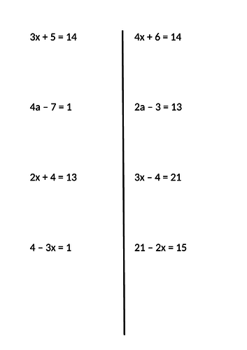 Example problem pair linear equations