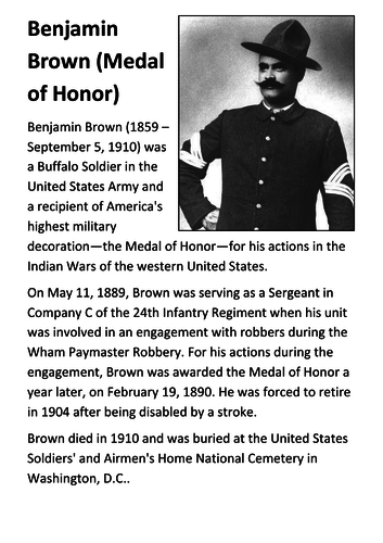 Benjamin Brown (Medal of Honor) Handout