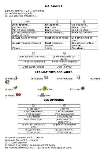 KS3 French - topics revision booklet (vocabulary and phrases)