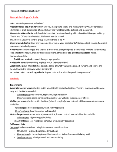 Psychology Research Methods