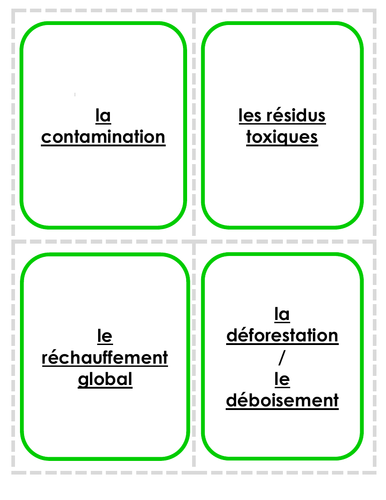 L'environnement (Vocabulaire de base) - Jeu de  correspondance