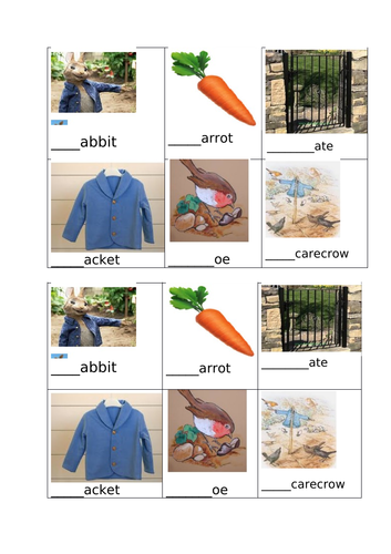 Peter Rabbit literacy activities