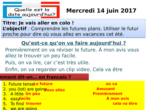 Studio 1 Module 5 3, 2, 1 Partez Unit 4 Je vais aller en colo !