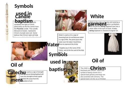 catholic baptism symbols worksheet