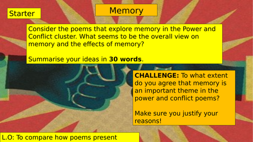 AQA POWER AND CONFLICT POETRY: MEMORY
