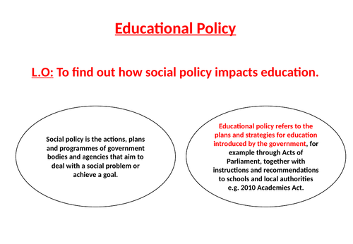 AQA A Level - Sociology - Educational Policy in Britain