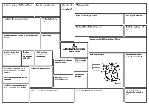 OCR Gateway 9-1 B1 B2 B3 B4 B5  B6 Revision broadsheets