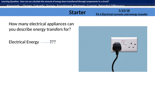 Electrical Currents and energy Transfer