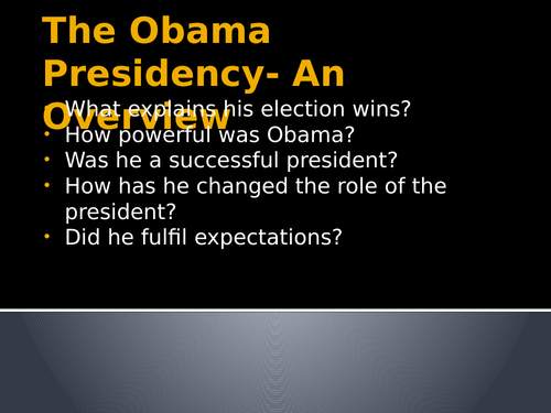 Obama's Presidency