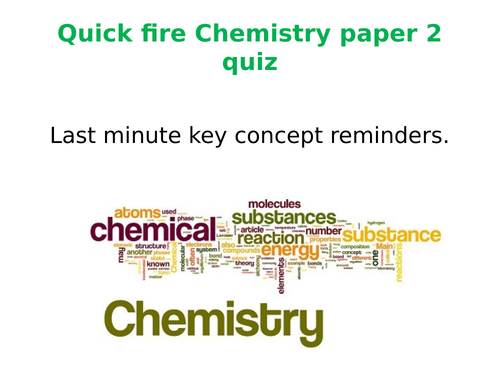 Chemistry AQA 9-1 PAPER 2 Revision Quiz